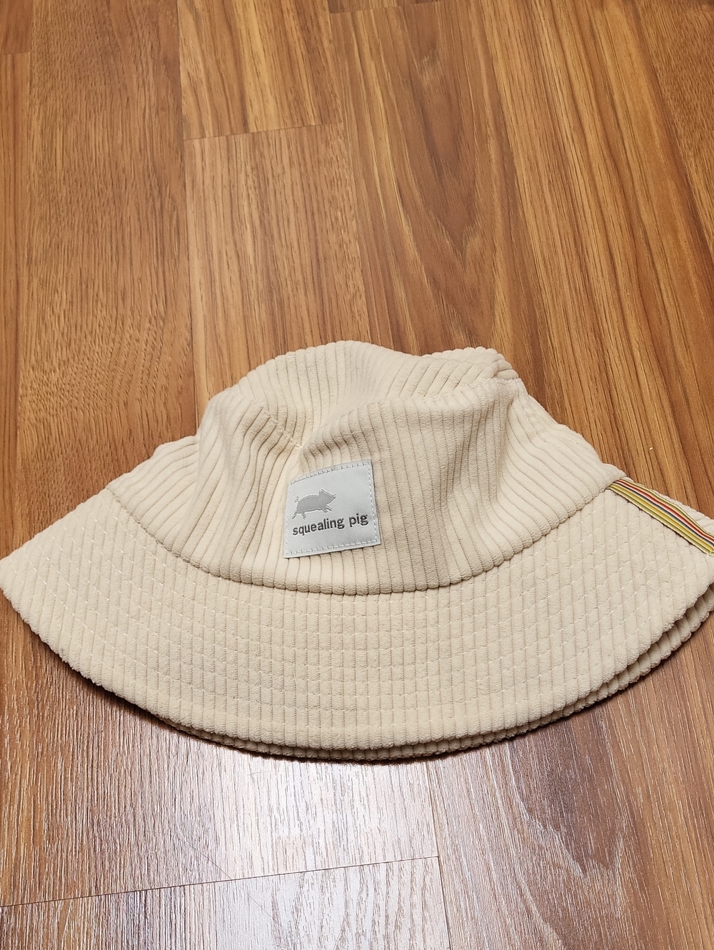Cream Corduroy Bucket Hat for Men